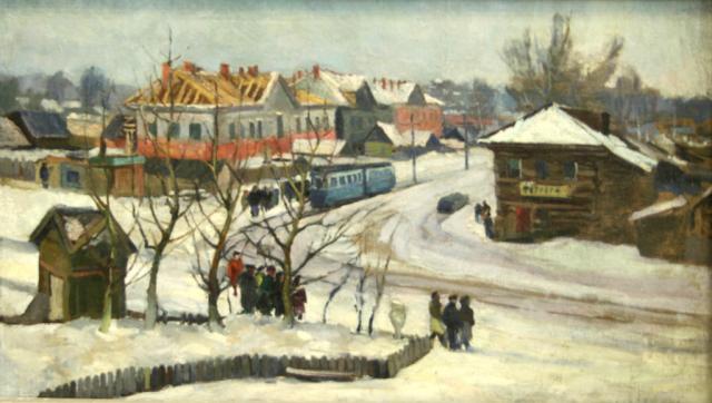 Жеребцов М.Ф. Октябрьская площадь. 1949